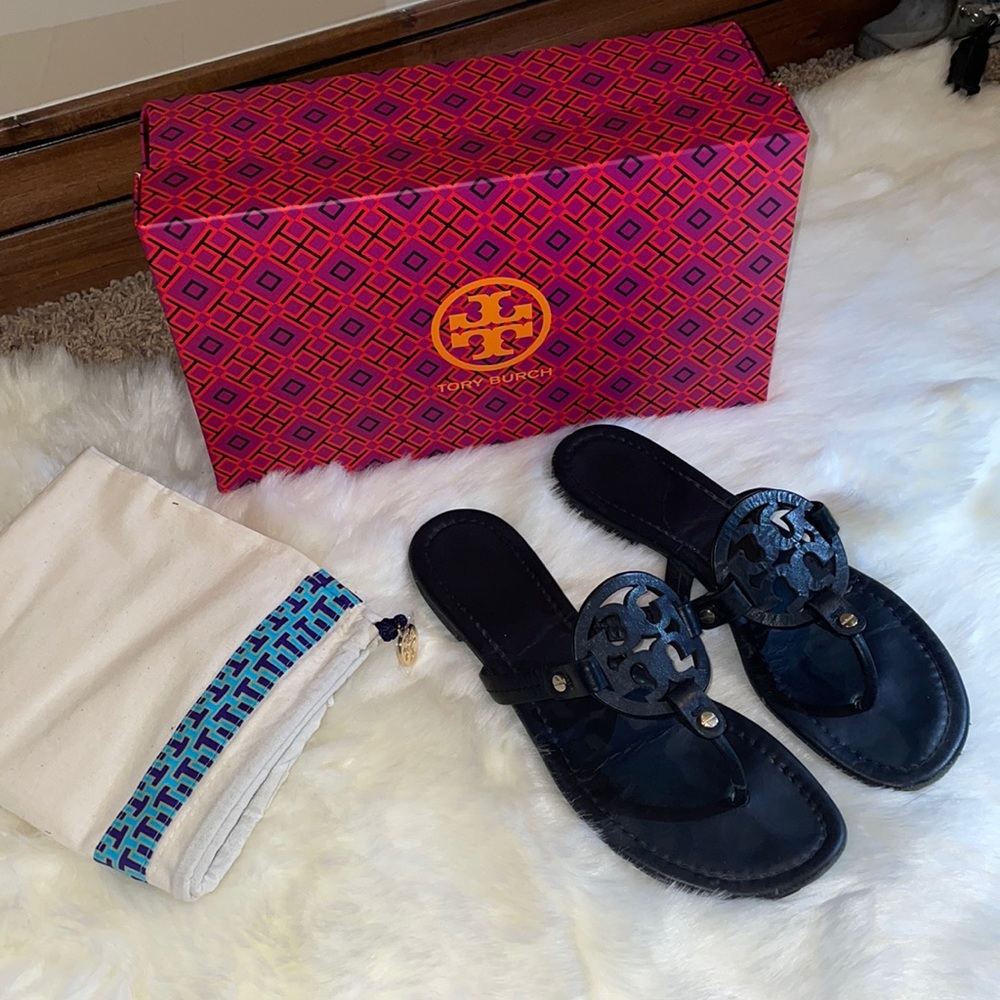 Black Matte Tory Burch Miller Sandals
